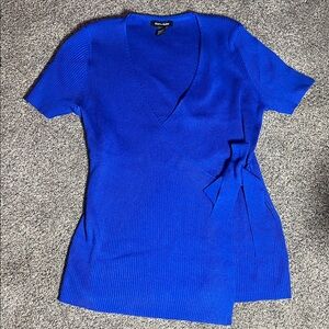 NWOT Blue Wrap Knit Top